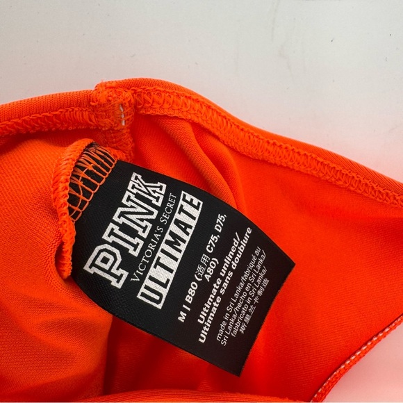 Victoria Secret Orange Sports Bra With Pads Medium - Picture 3 of 4